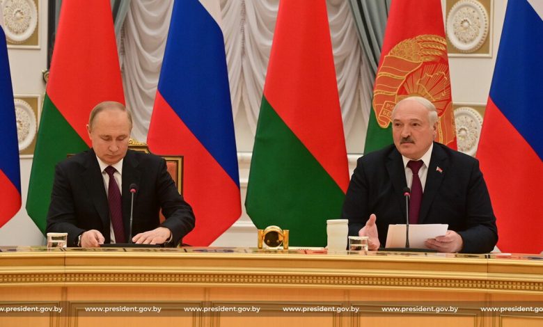 Пресс-конференция Александра и Лукашенко и Владимира Путина в Минске
